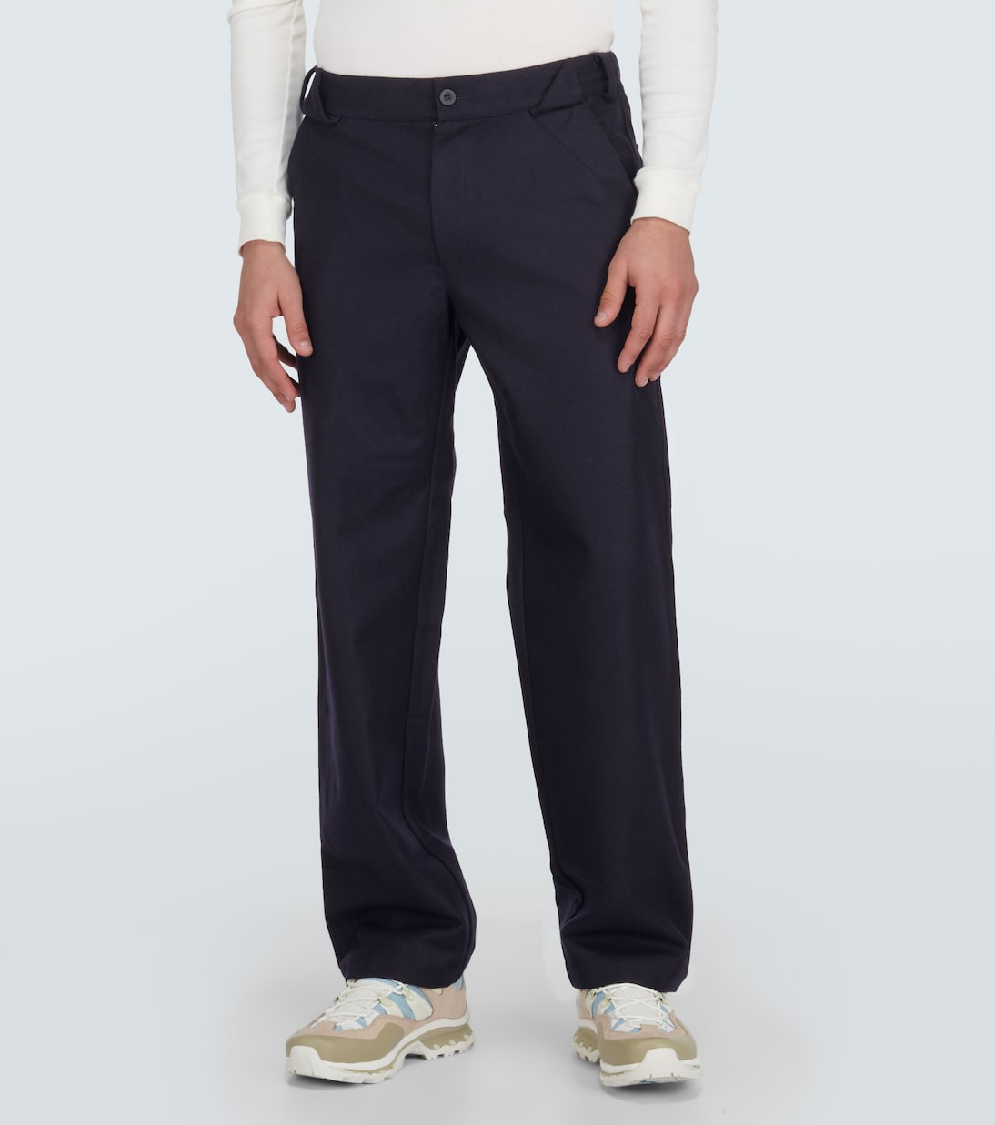 Pantalones rectos en mezcla de lana | GR10K