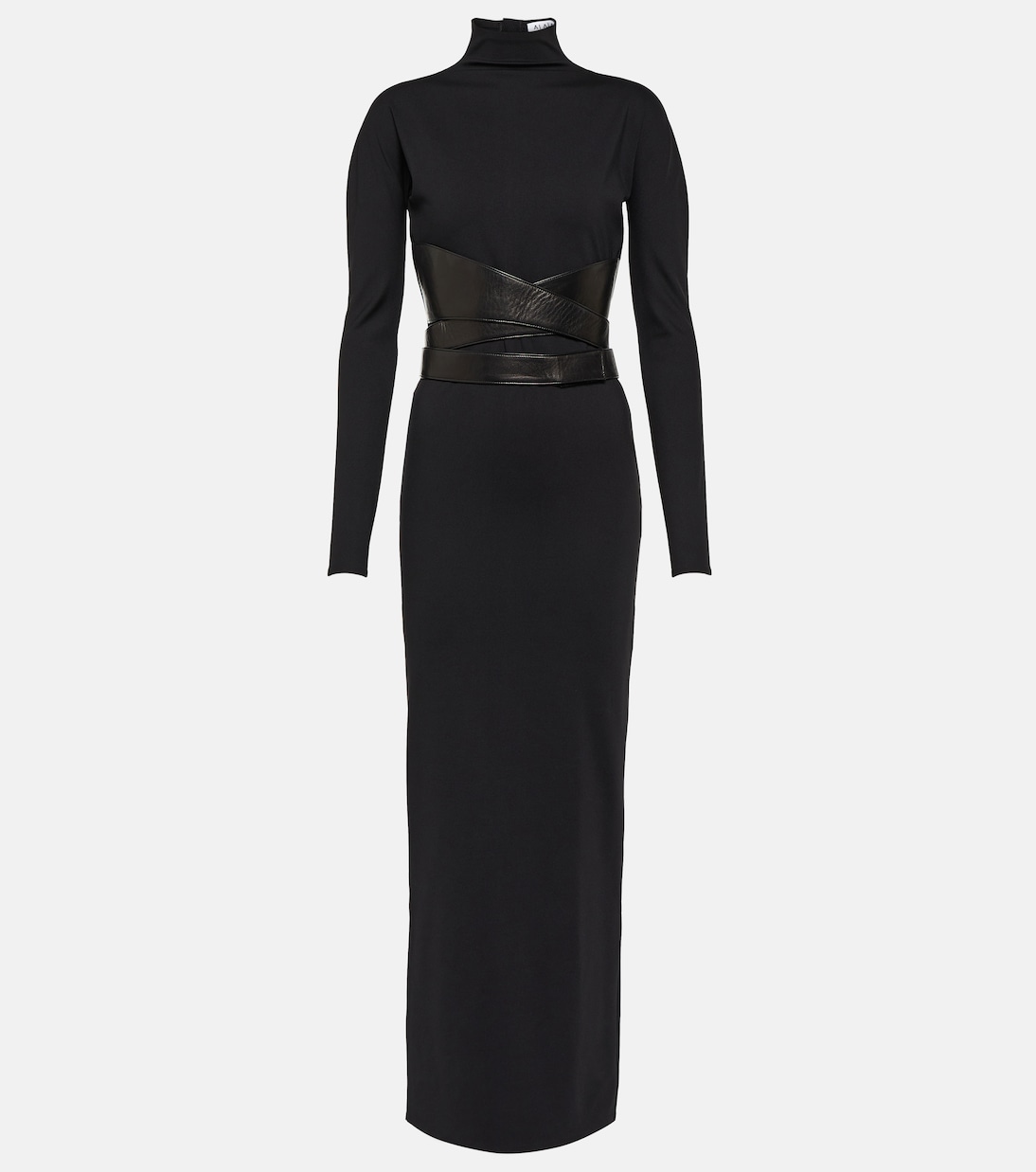 Vestido Maxi de Punto con Detalles en Piel Alaïa para Jóvenes Modernos