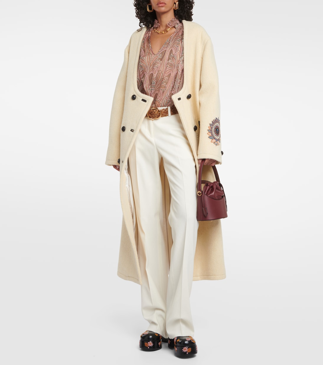 Cappotto in misto lana con ricamo | Etro