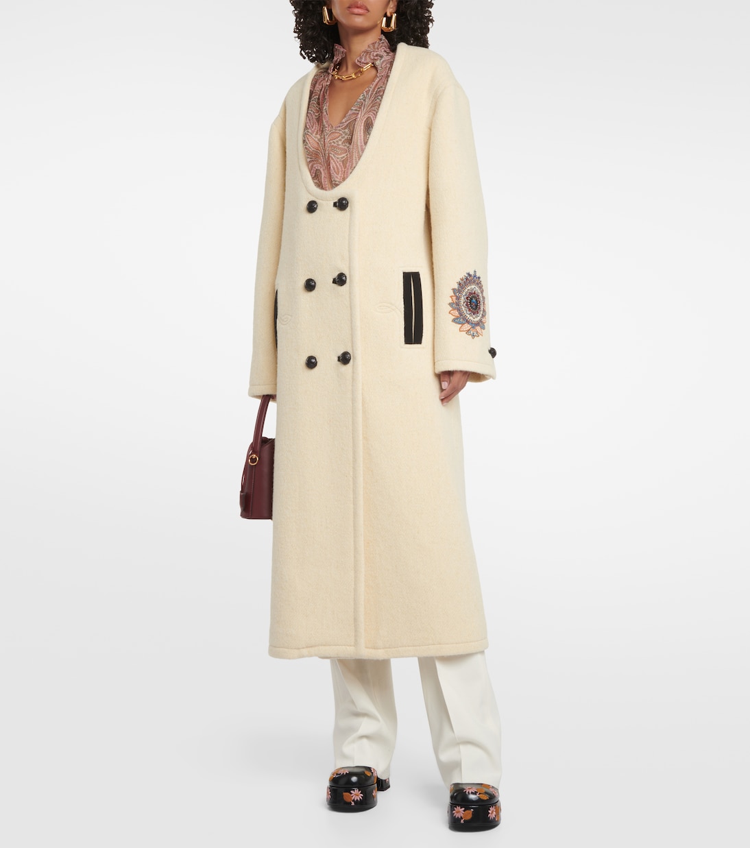 Cappotto in misto lana con ricamo | Etro
