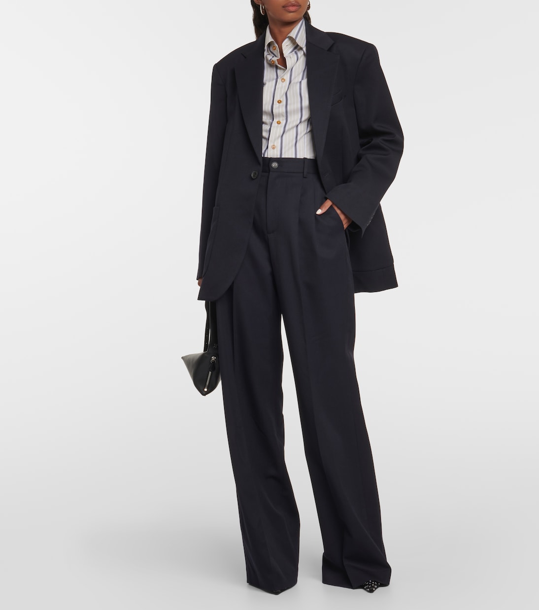 Pantalon ample Flavie en laine vierge | Nili Lotan