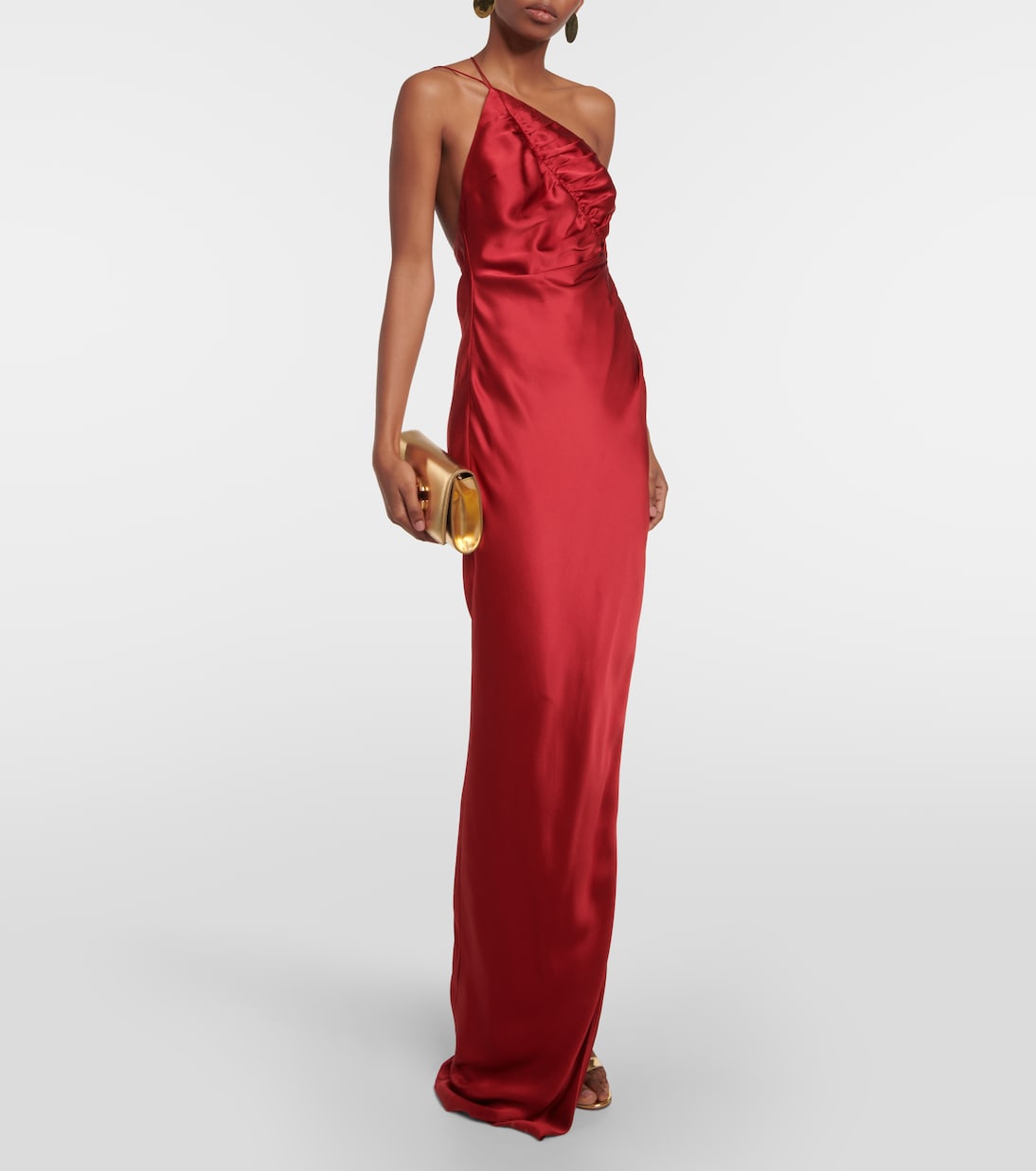 One-shoulder silk charmeuse gown | The Sei