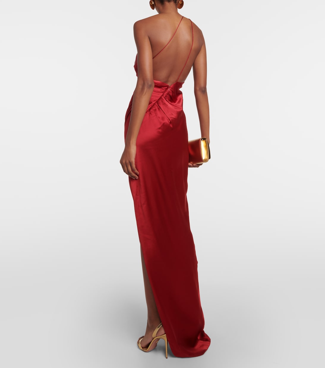One-shoulder silk charmeuse gown | The Sei