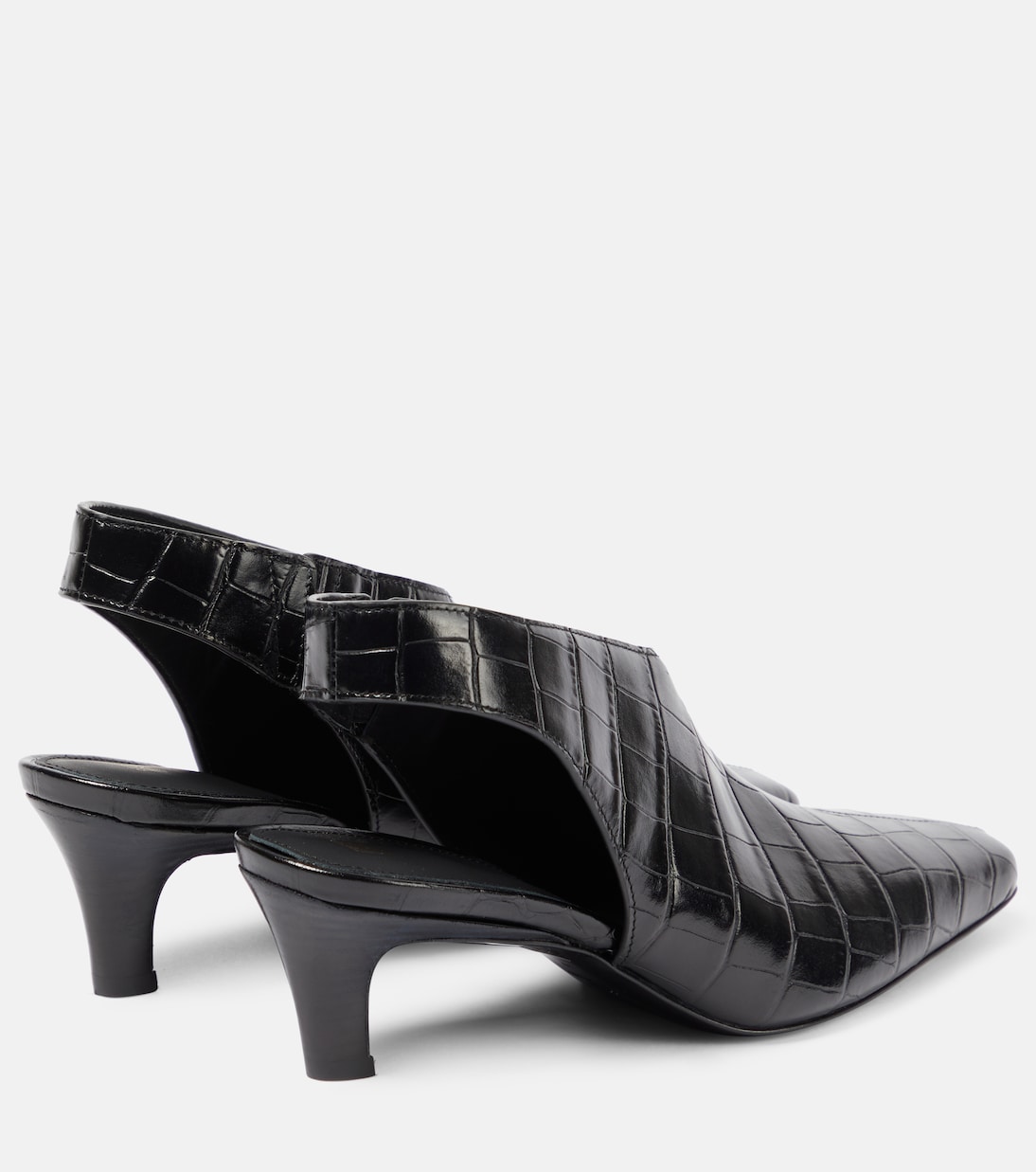 Pumps slingback The Mid Heel Croco in pelle | Toteme