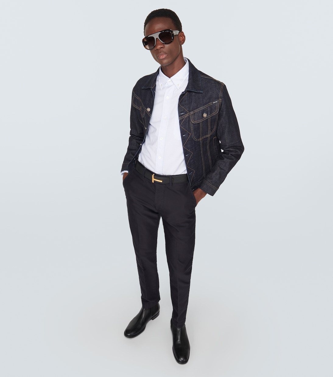 Camisa de popelín de algodón a rayas | Tom Ford
