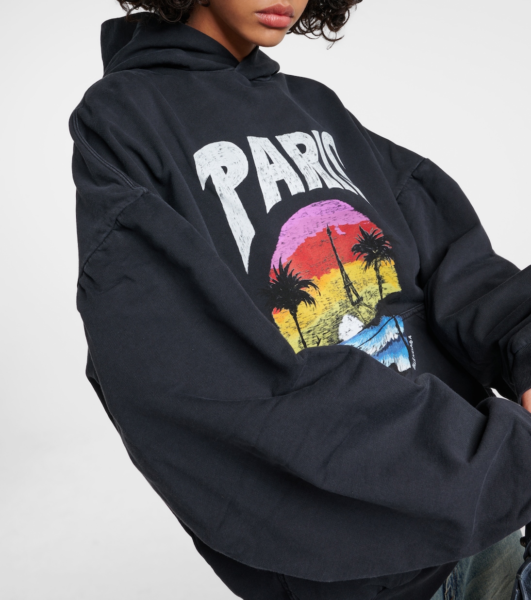 Felpa oversize in cotone con cappuccio | Balenciaga