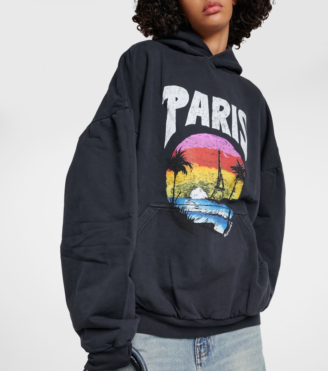 Felpa oversize in cotone con cappuccio | Balenciaga