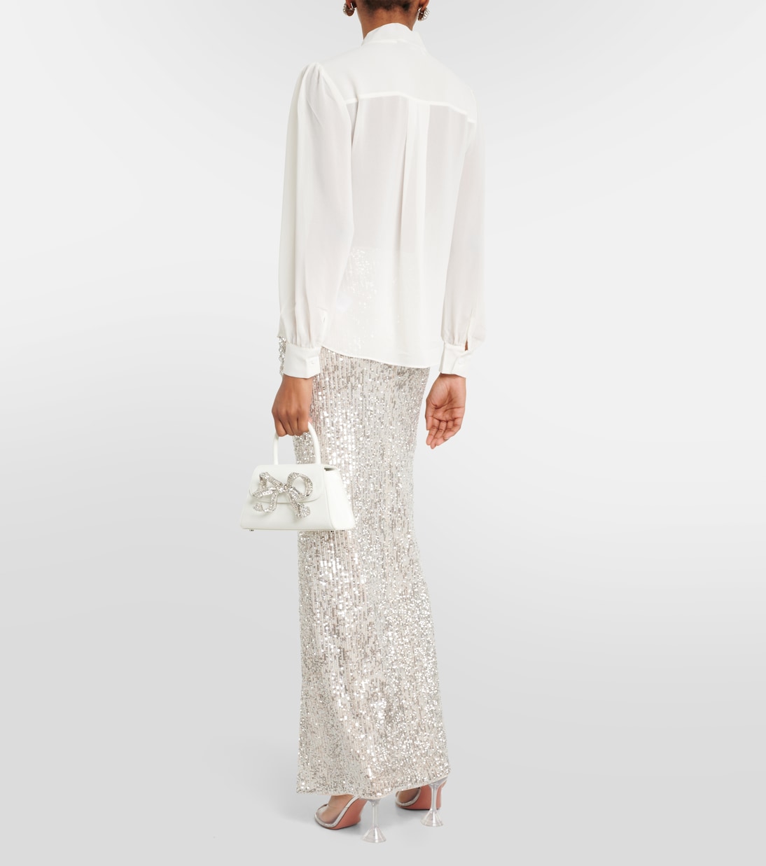 Bluse aus Chiffon mit Spitze | Self-Portrait