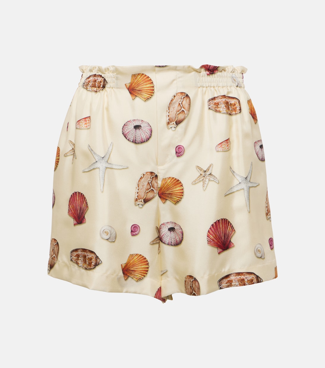 Shorts a vita alta in seta con stampa | Chloé