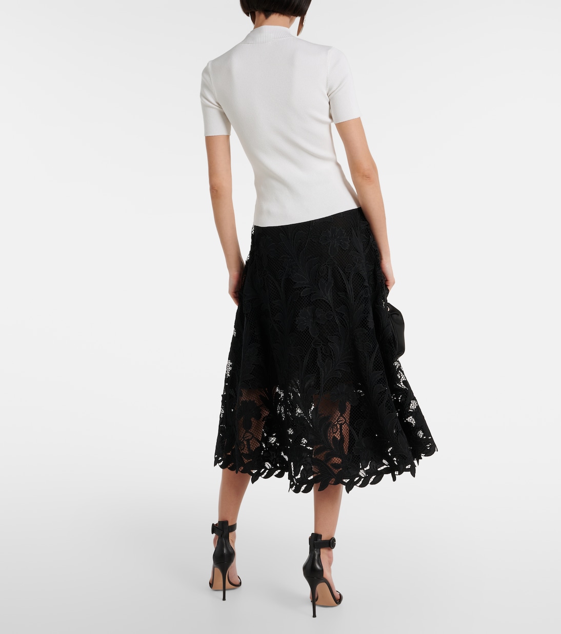 Top de cuello alto de mezcla de seda | Oscar de la Renta