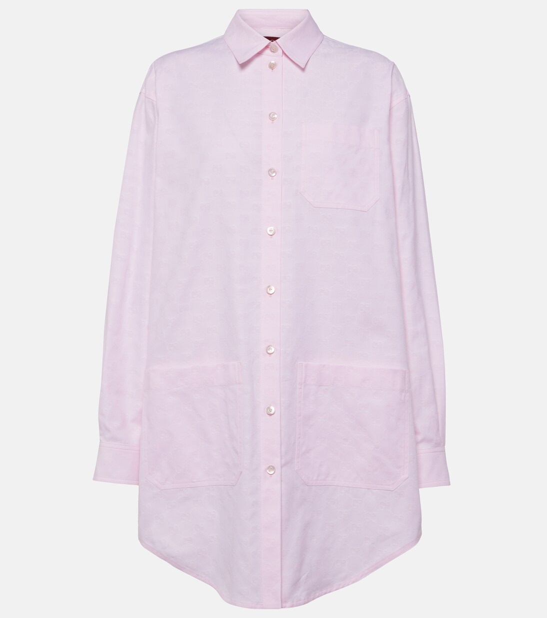 GG oversized cotton Oxford shirt in pink Gucci Mytheresa