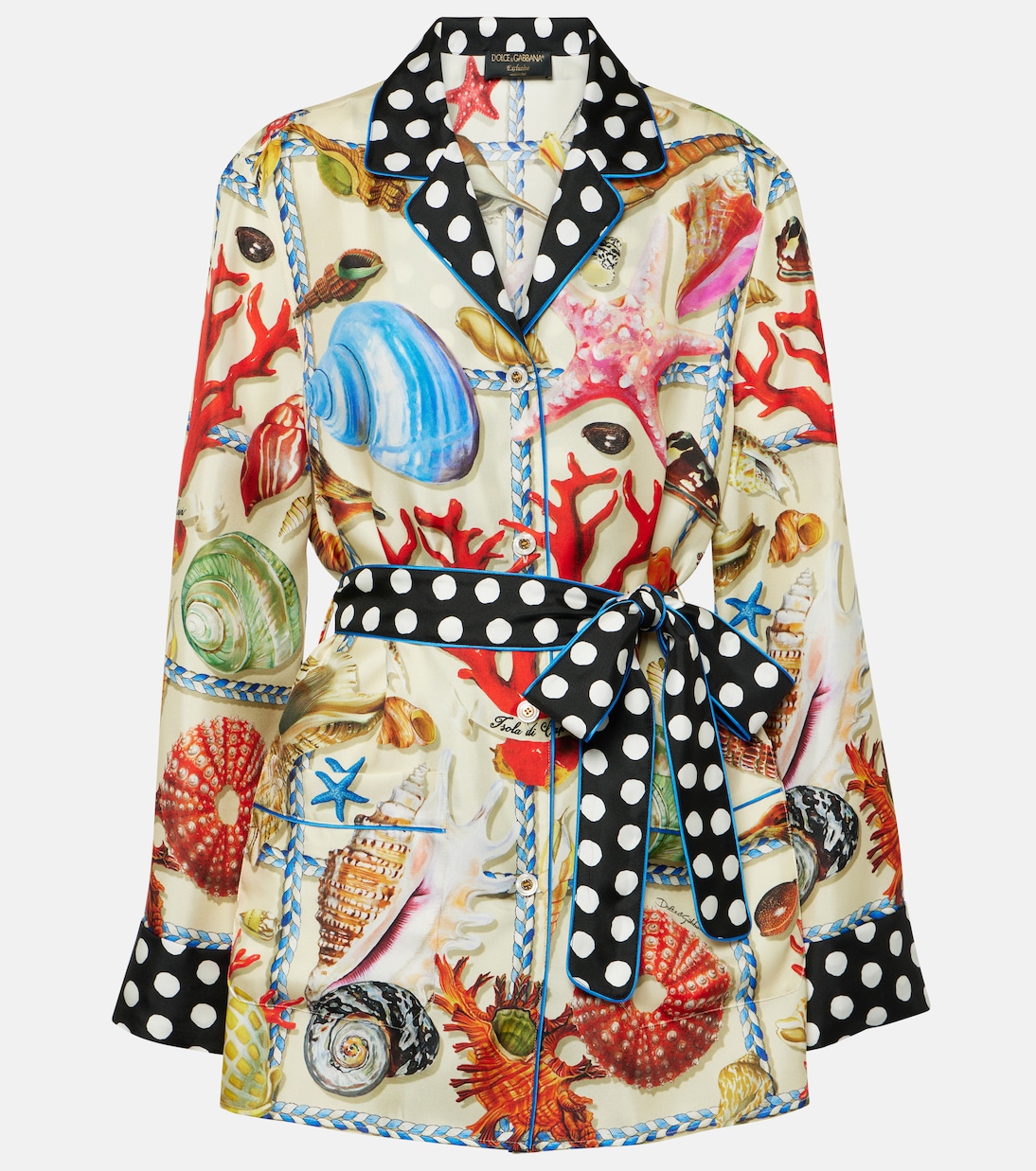 Camicia Capri in raso di seta con stampa | Dolce&Gabbana