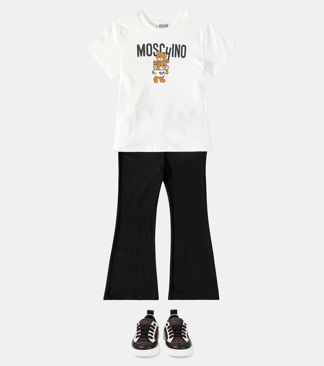 Pantaloni in misto cotone con logo | Moschino Kids