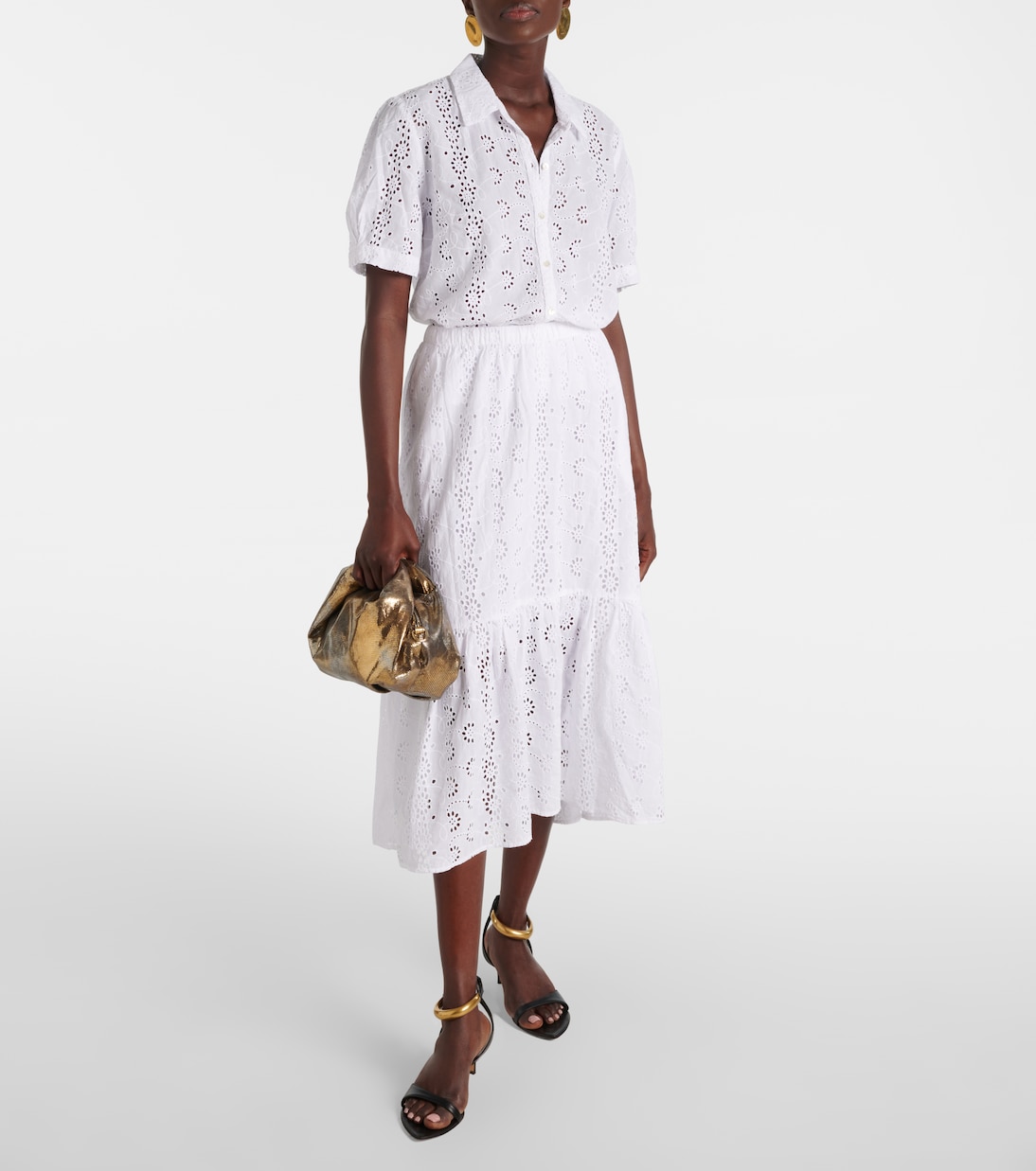 Jupe midi Amelia en coton | Velvet