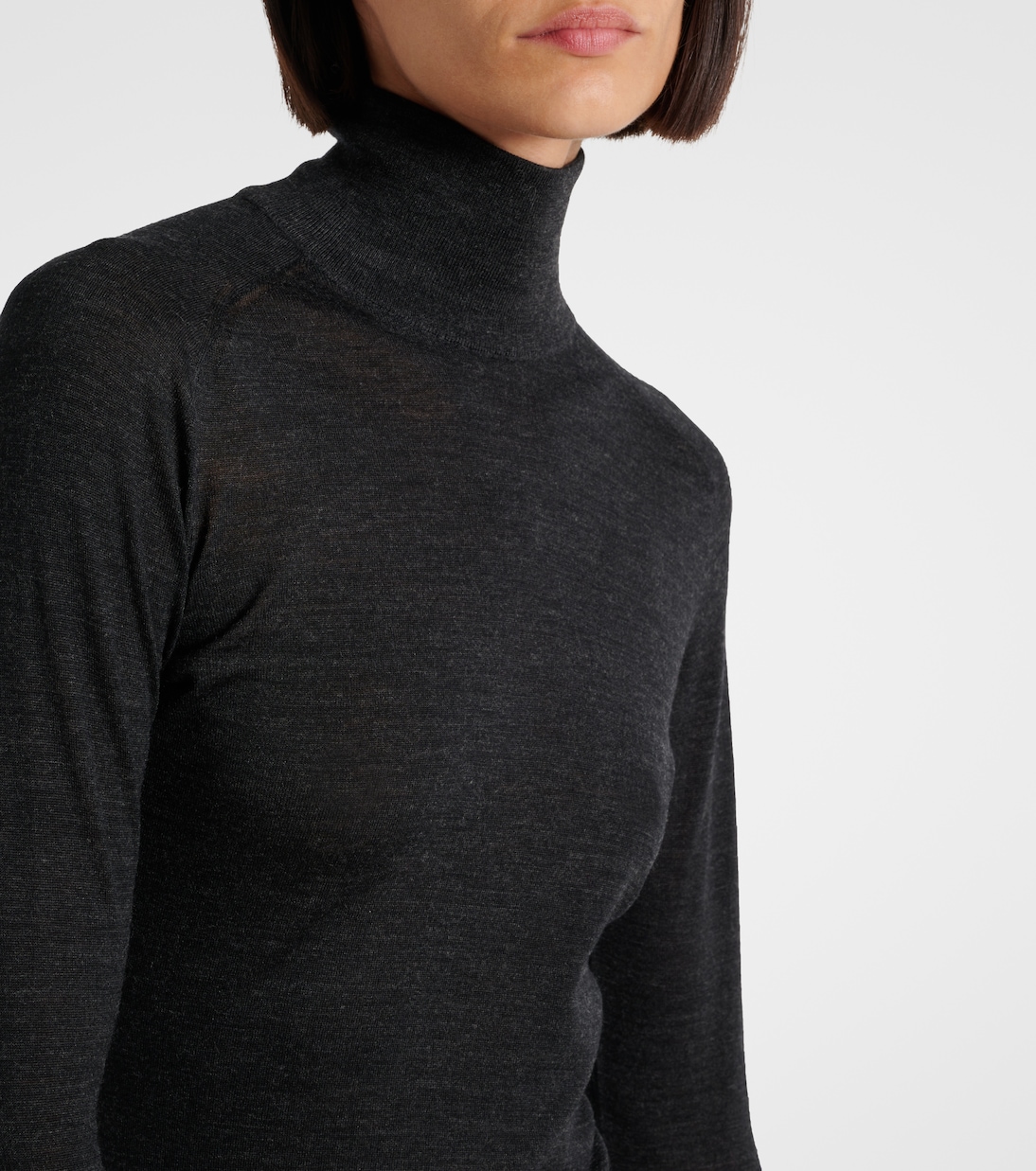 Abito midi in lana vergine con pelliccia sintetica | Alaïa