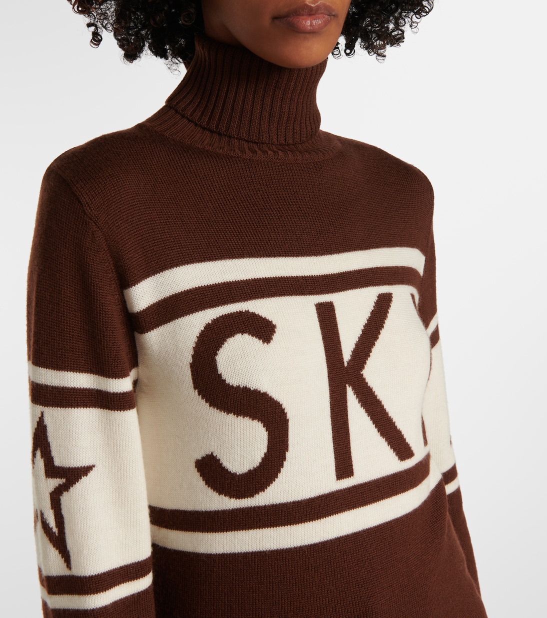 Jersey de cuello alto Schild de lana en intarsia | Perfect Moment
