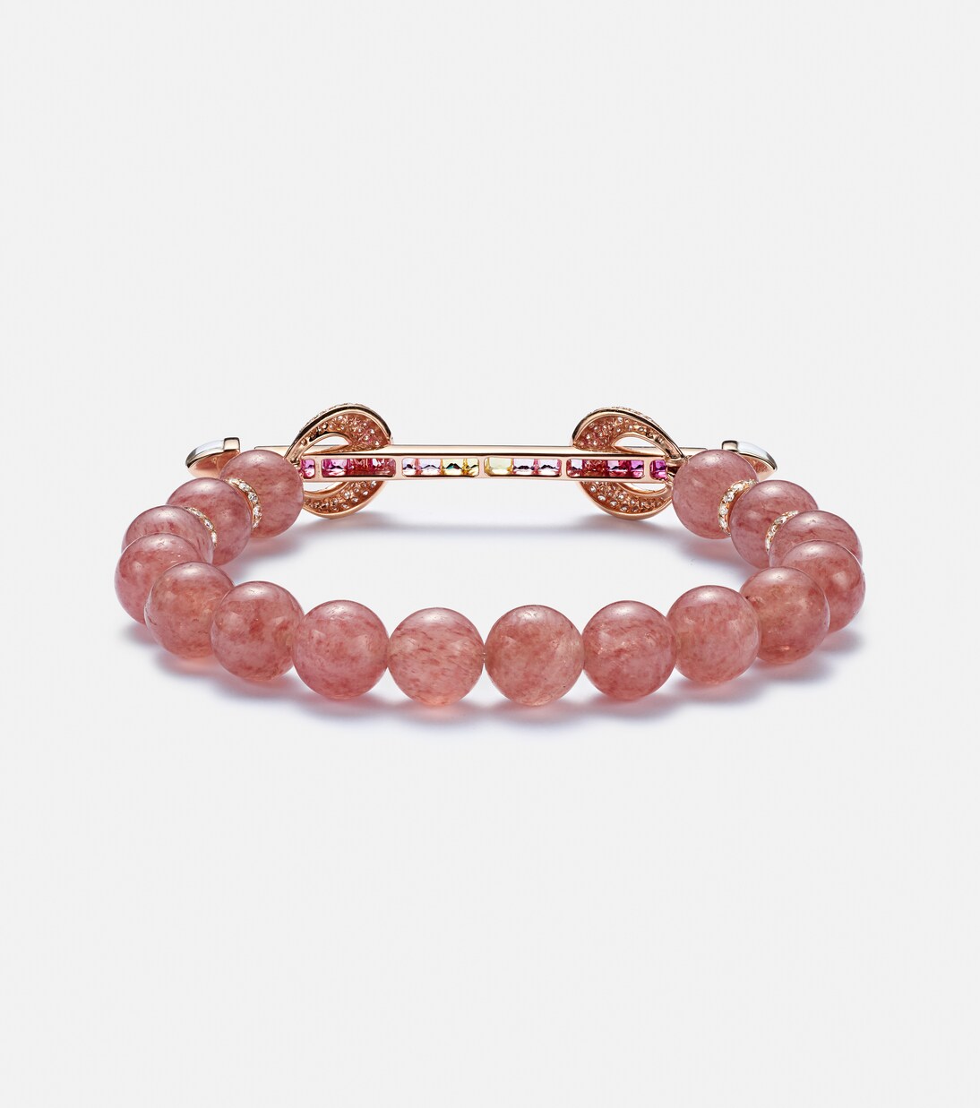 Bracciale ANANYA Chakra in oro rosa 18kt, arricchito con berilli, diamanti e pietre preziose per uno stile giovane e raffinato.