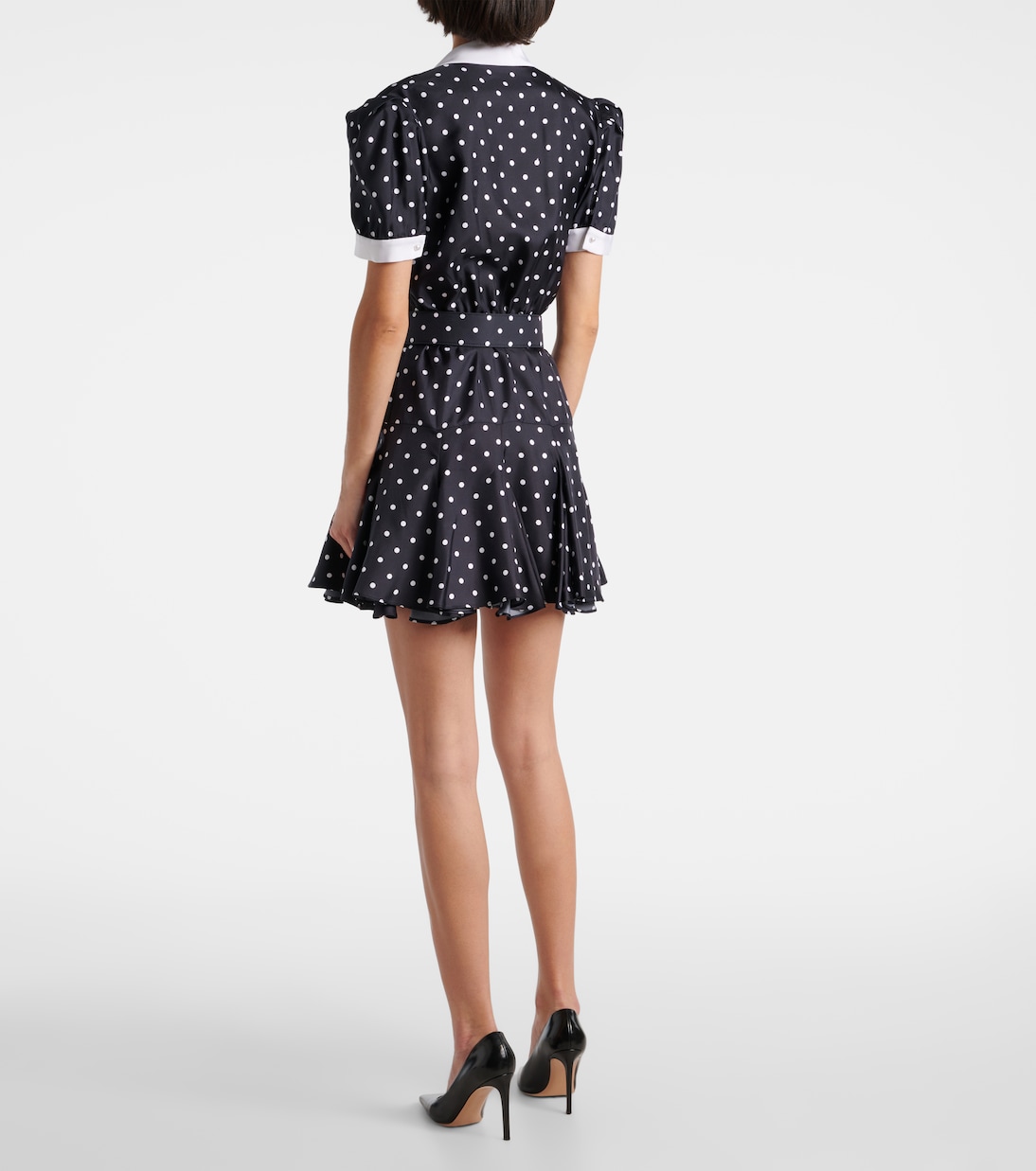 Vestido corto de sarga de seda con lunares | Rodarte