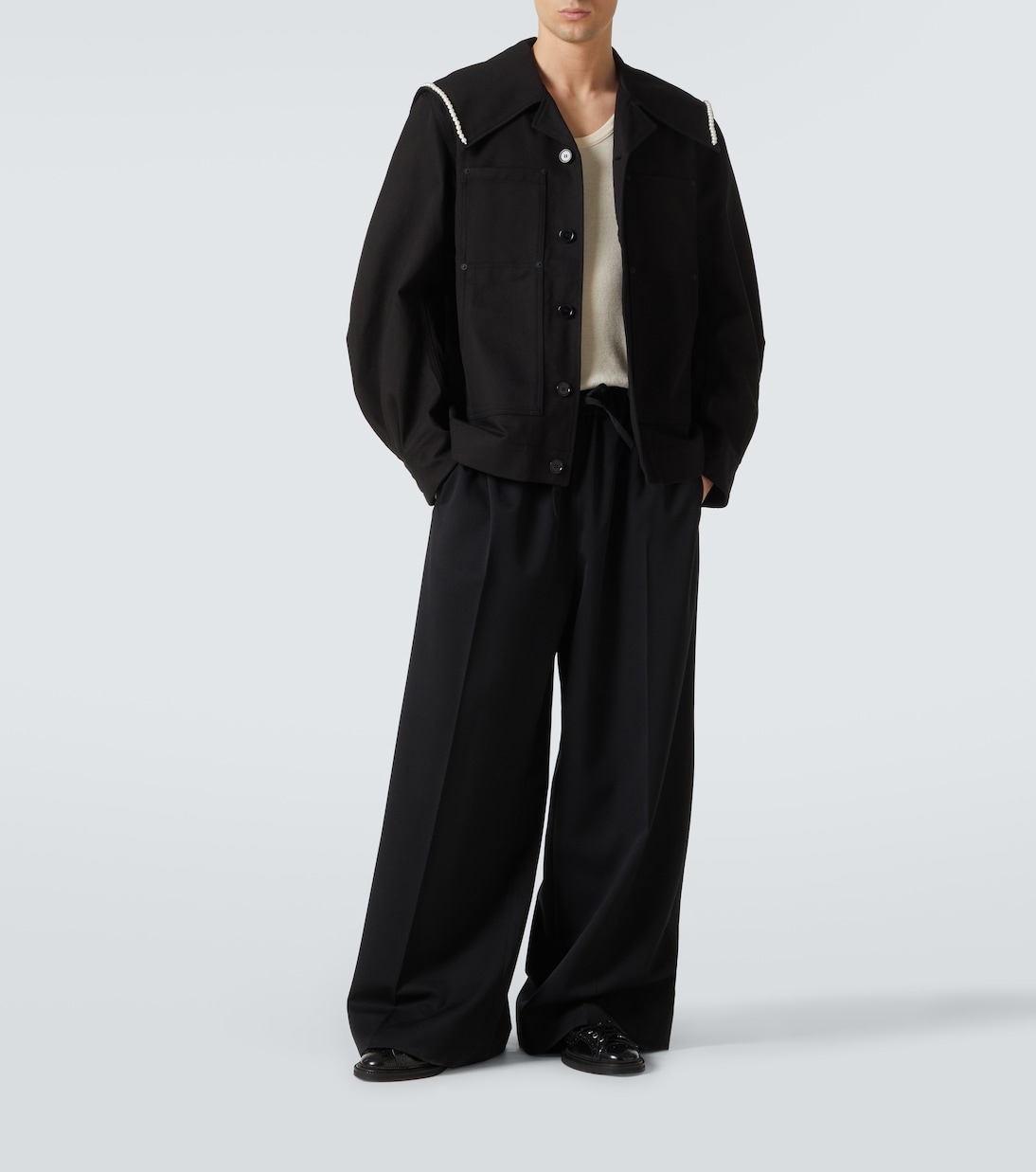 Jacke aus Baumwolle mit Zierperlen | Simone Rocha
