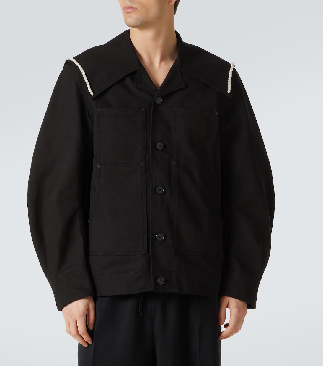 Jacke aus Baumwolle mit Zierperlen | Simone Rocha