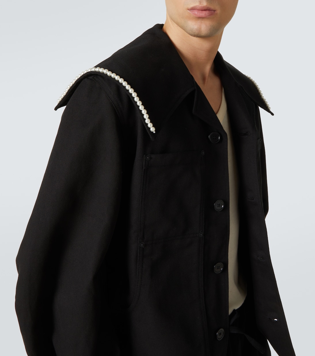 Jacke aus Baumwolle mit Zierperlen | Simone Rocha