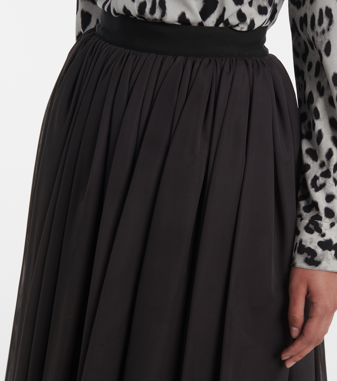 Falda midi fruncida de tul | Dolce&Gabbana