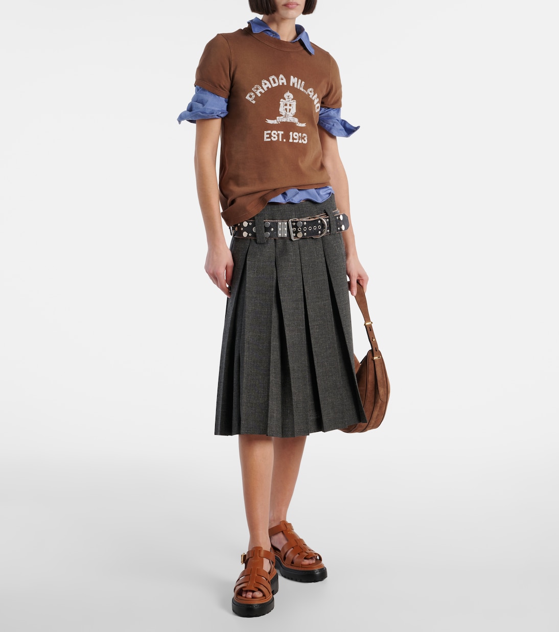 Sandali in pelle Fisherman PRADA per stile giovanile