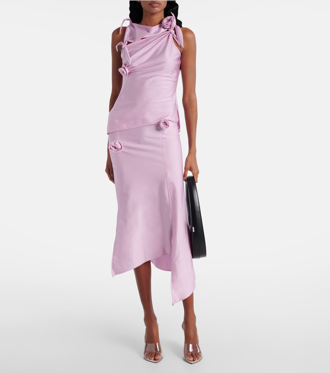 Mules Bianca Glass 95 in PVC | Amina Muaddi