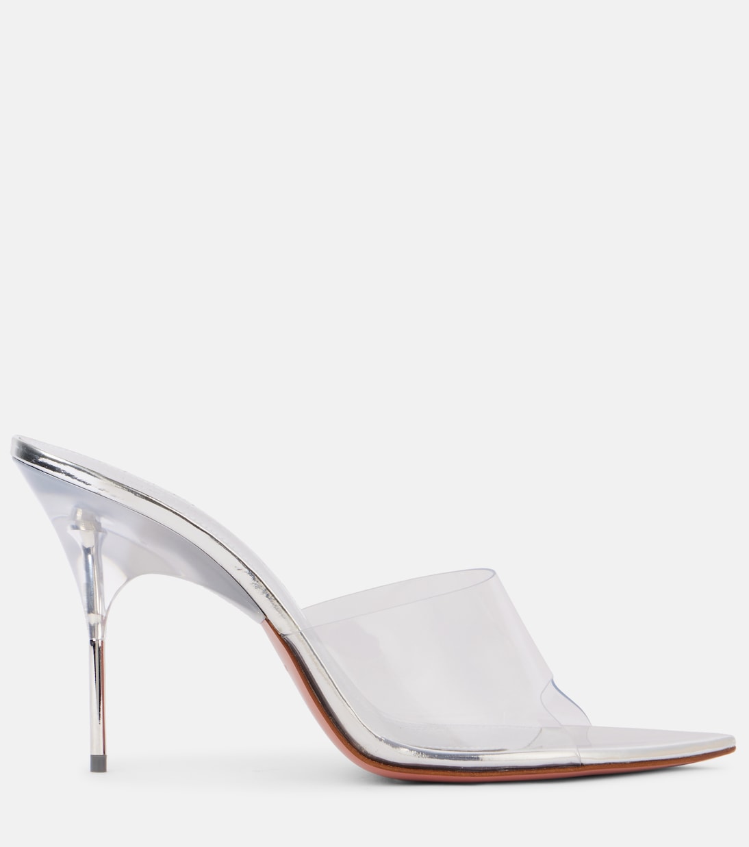 Mules Bianca Glass 95 in PVC | Amina Muaddi