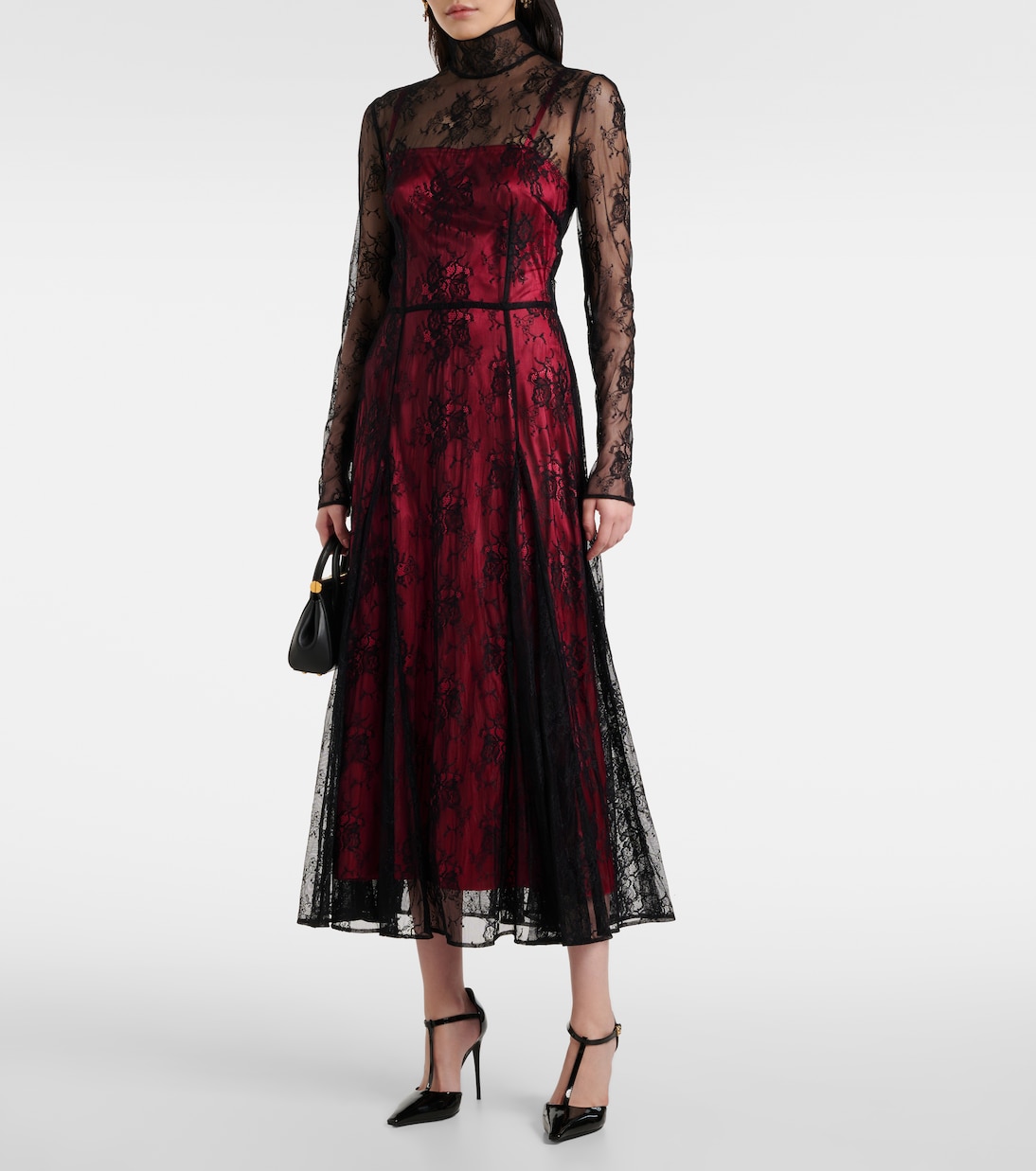 Vestido midi de encaje floral | Dolce&Gabbana