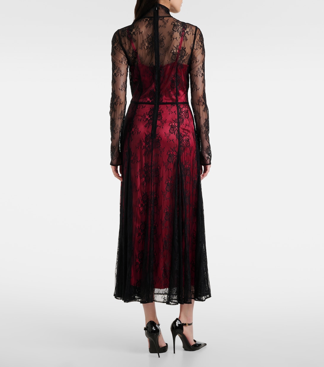Vestido midi de encaje floral | Dolce&Gabbana