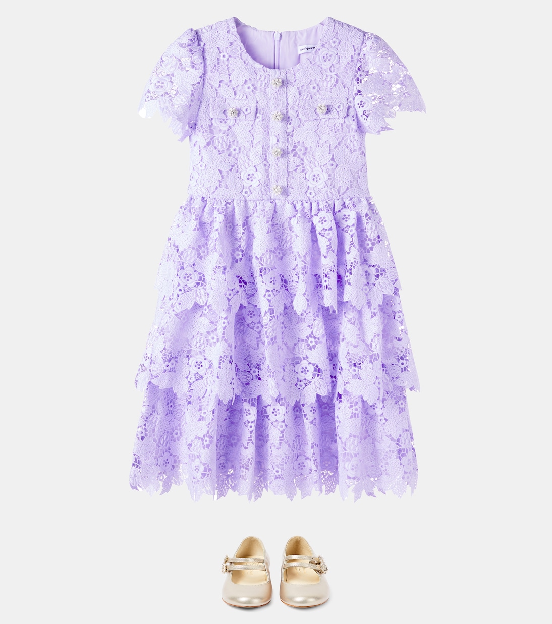 Verziertes Kleid aus Spitze | Self-Portrait Kids