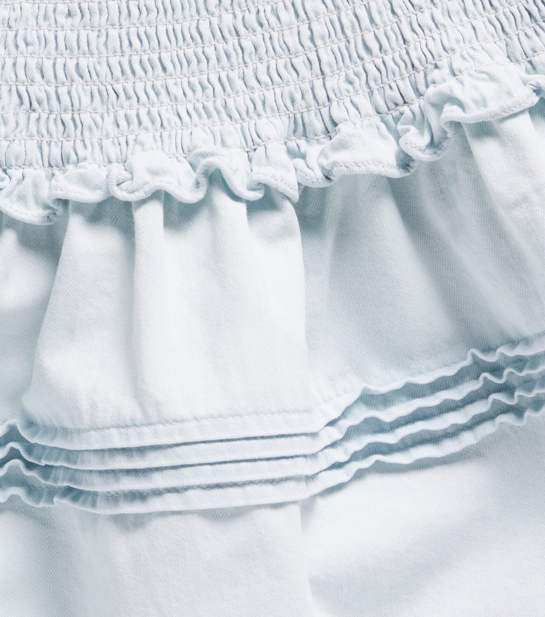 Falda en chambray de algodón fruncida | Petite Amalie  