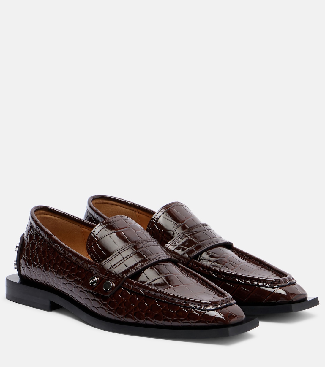 Studs faux leather loafers | Ganni