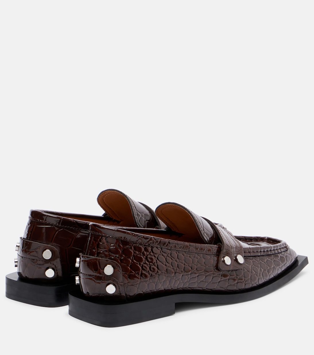 Studs faux leather loafers | Ganni