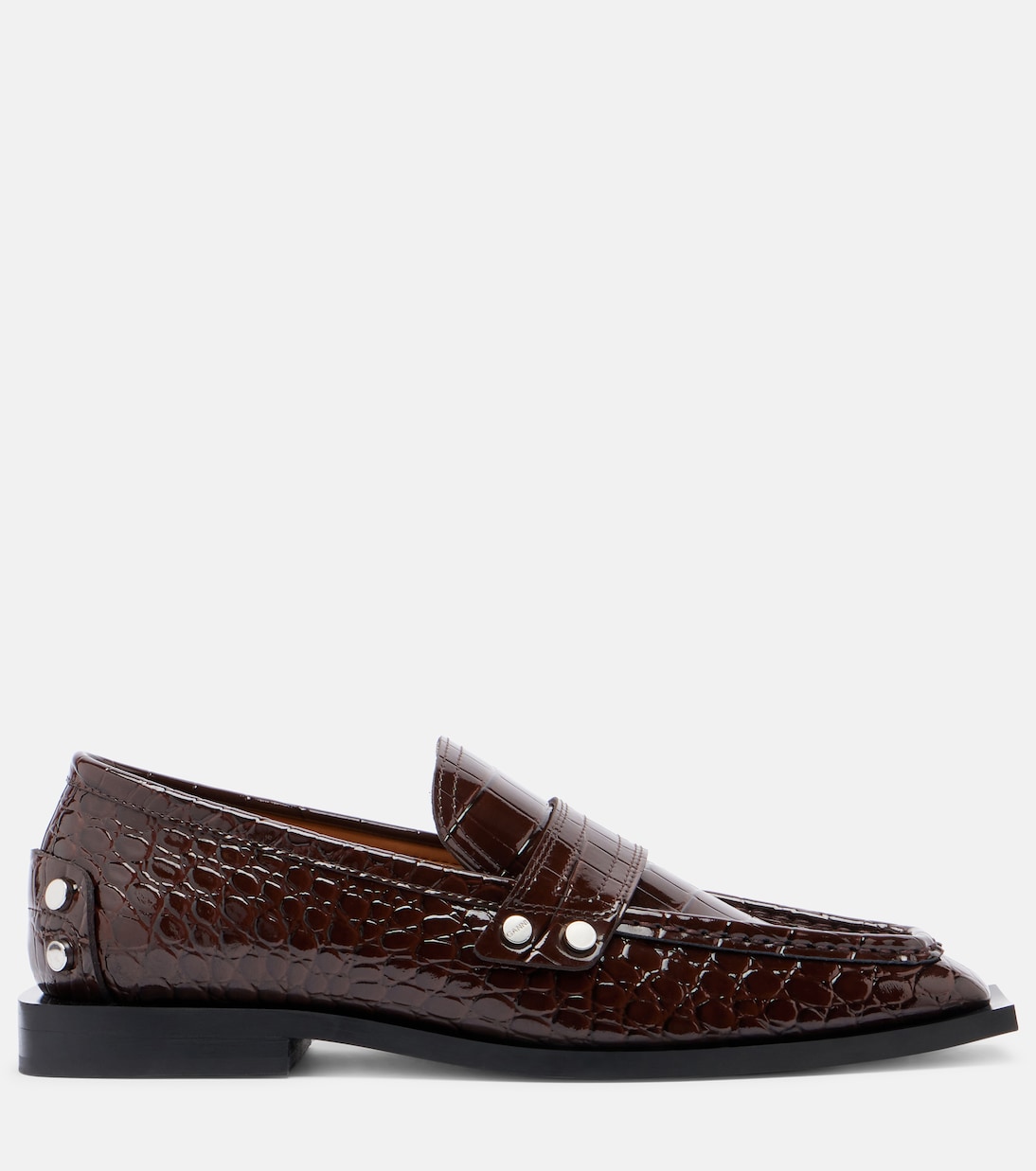 Studs faux leather loafers | Ganni