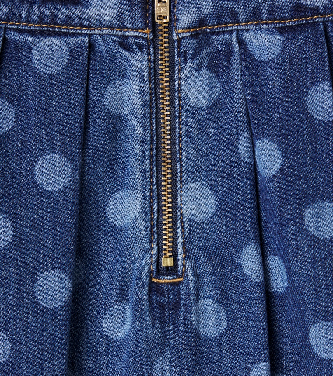 Polka-dot pleated denim skirt | Self-Portrait Kids