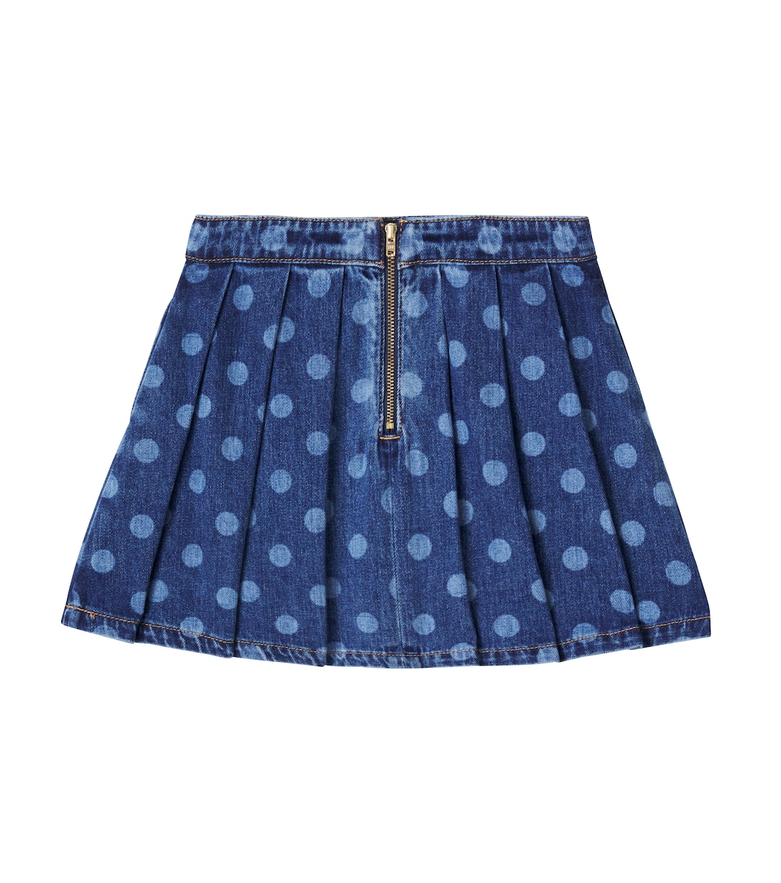 Polka-dot pleated denim skirt | Self-Portrait Kids