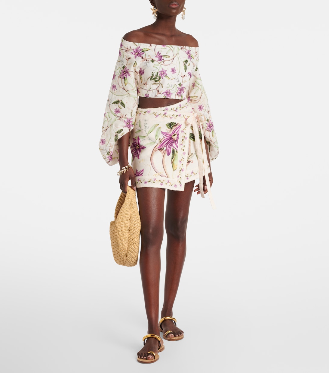 Luna printed linen beach cover-up | Agua by Agua Bendita