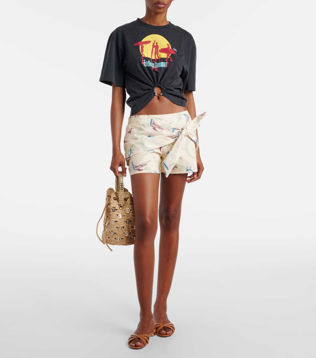 Shorts in cotone con stampa | Rabanne