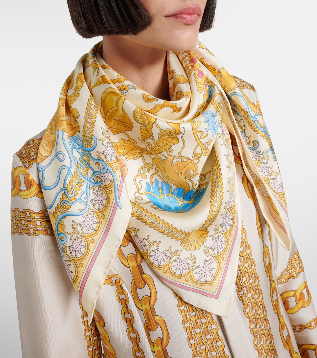 Foulard Underwater Barocco en soie | Versace