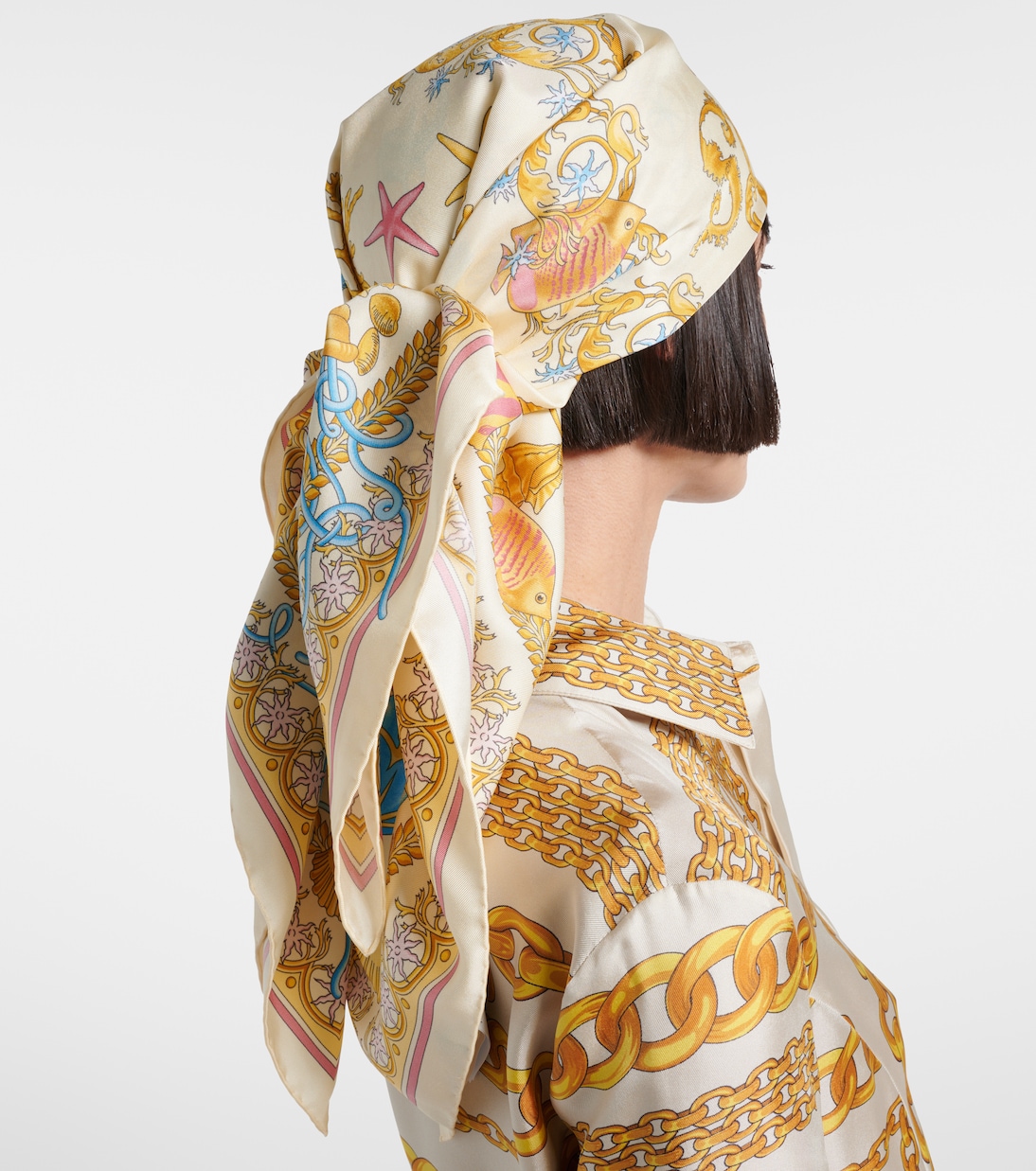 Foulard Underwater Barocco en soie | Versace