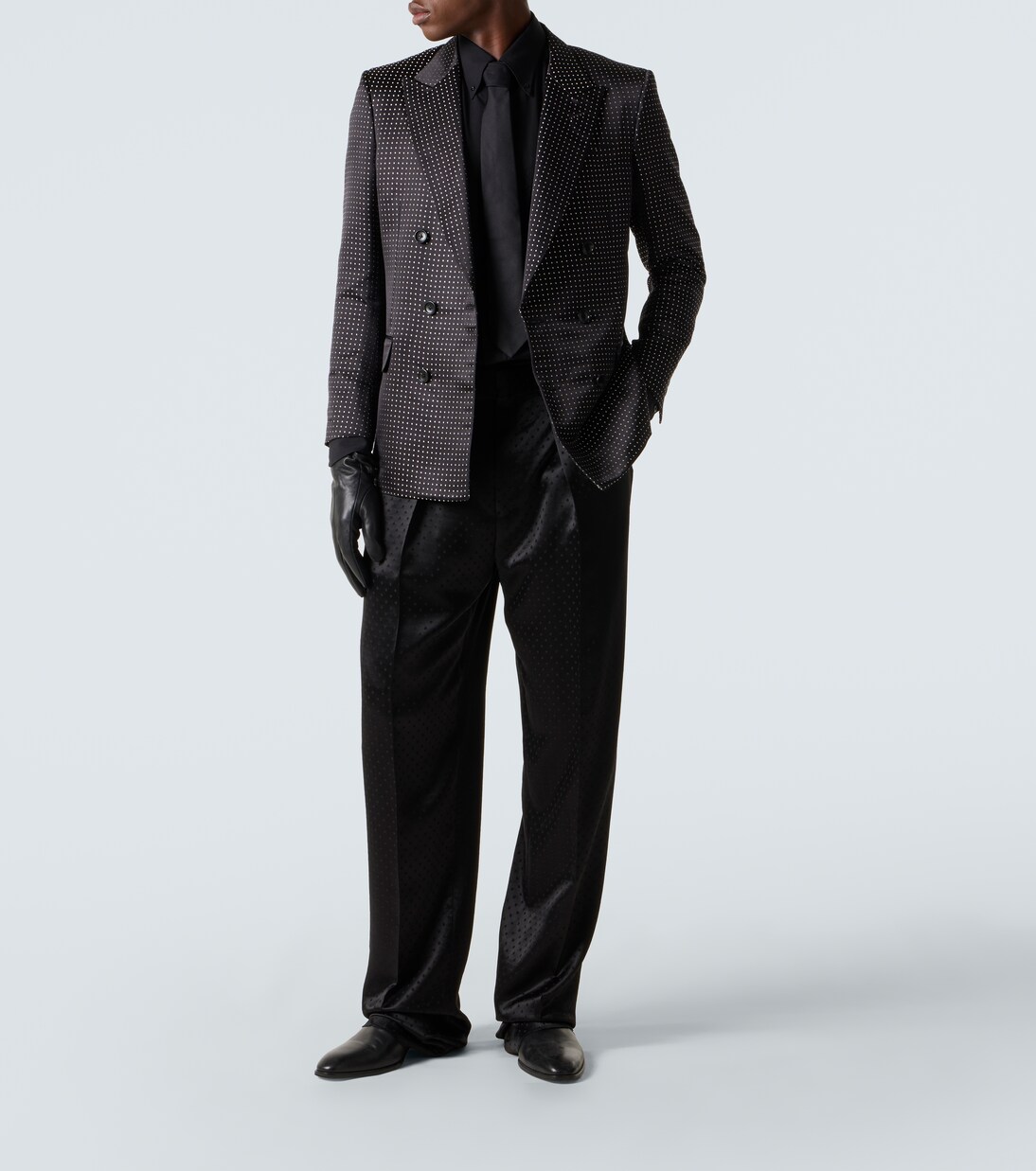 Pantalones de traje de satén con lunares | Tom Ford