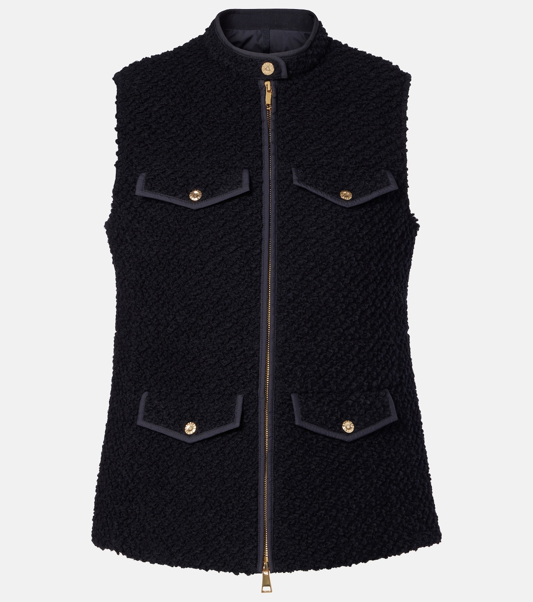 Piumino in bouclé di lana senza maniche | Moncler