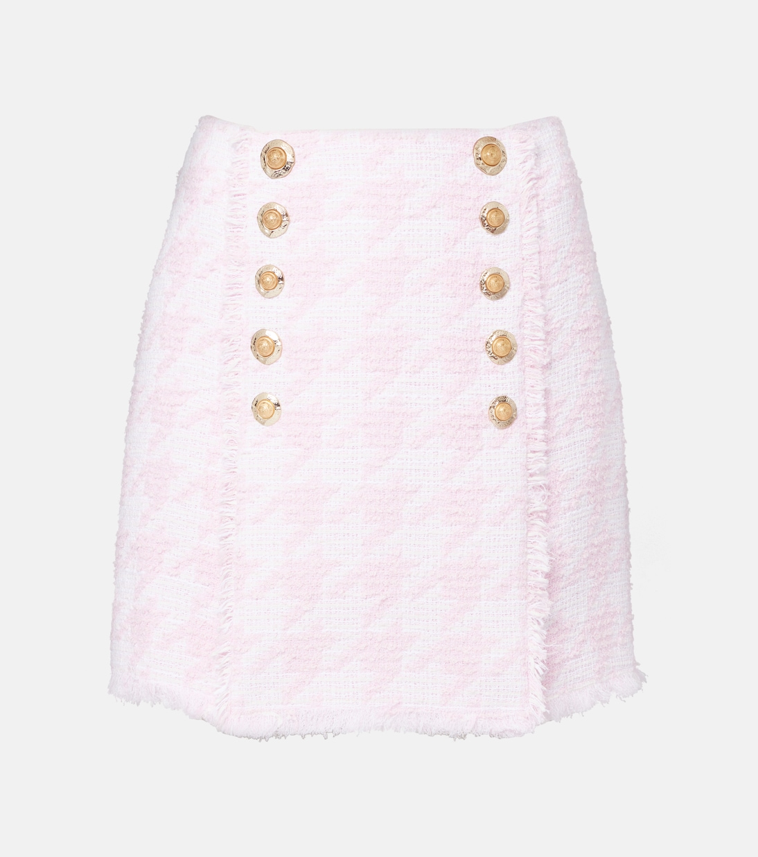 Minigonna in misto cotone pied-de-poule | Balmain