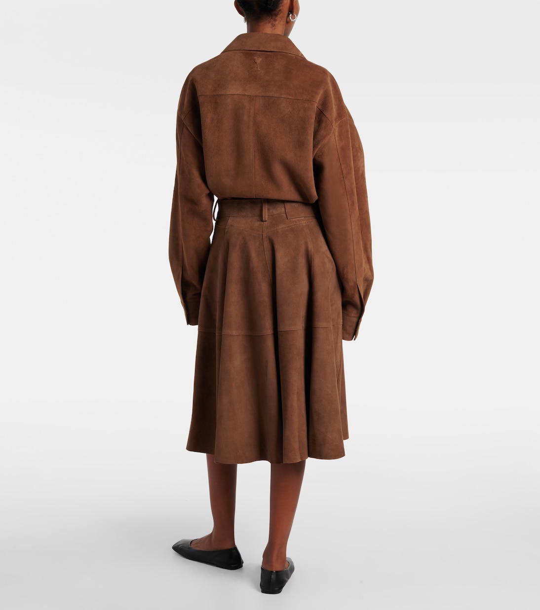Pleated suede midi skirt | Ami Paris