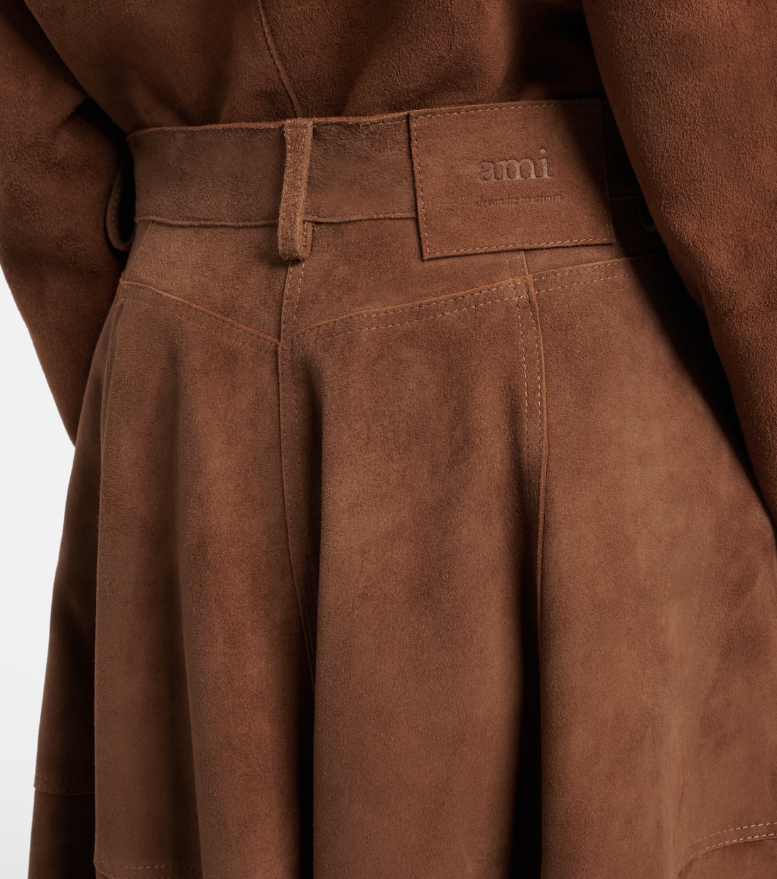 Pleated suede midi skirt | Ami Paris