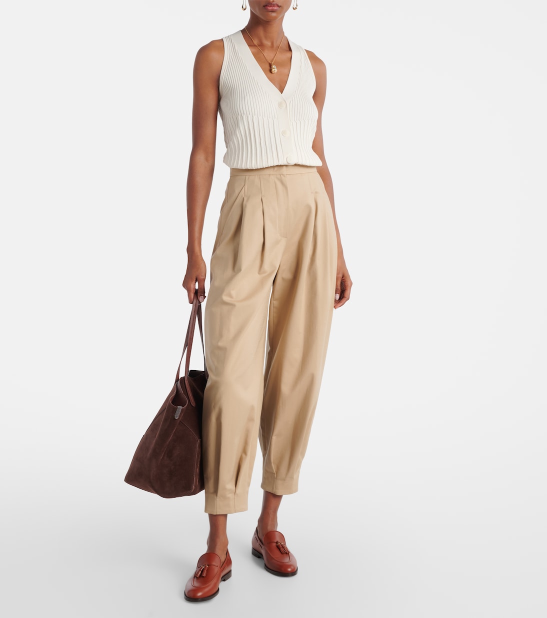 Bimba ribbed-knit cotton-blend vest | Max Mara