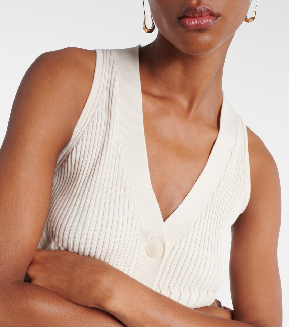 Bimba ribbed-knit cotton-blend vest | Max Mara