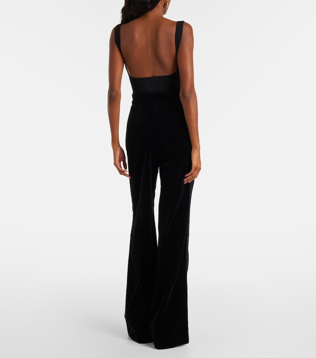 Cotton velvet wide-leg pants | Costarellos